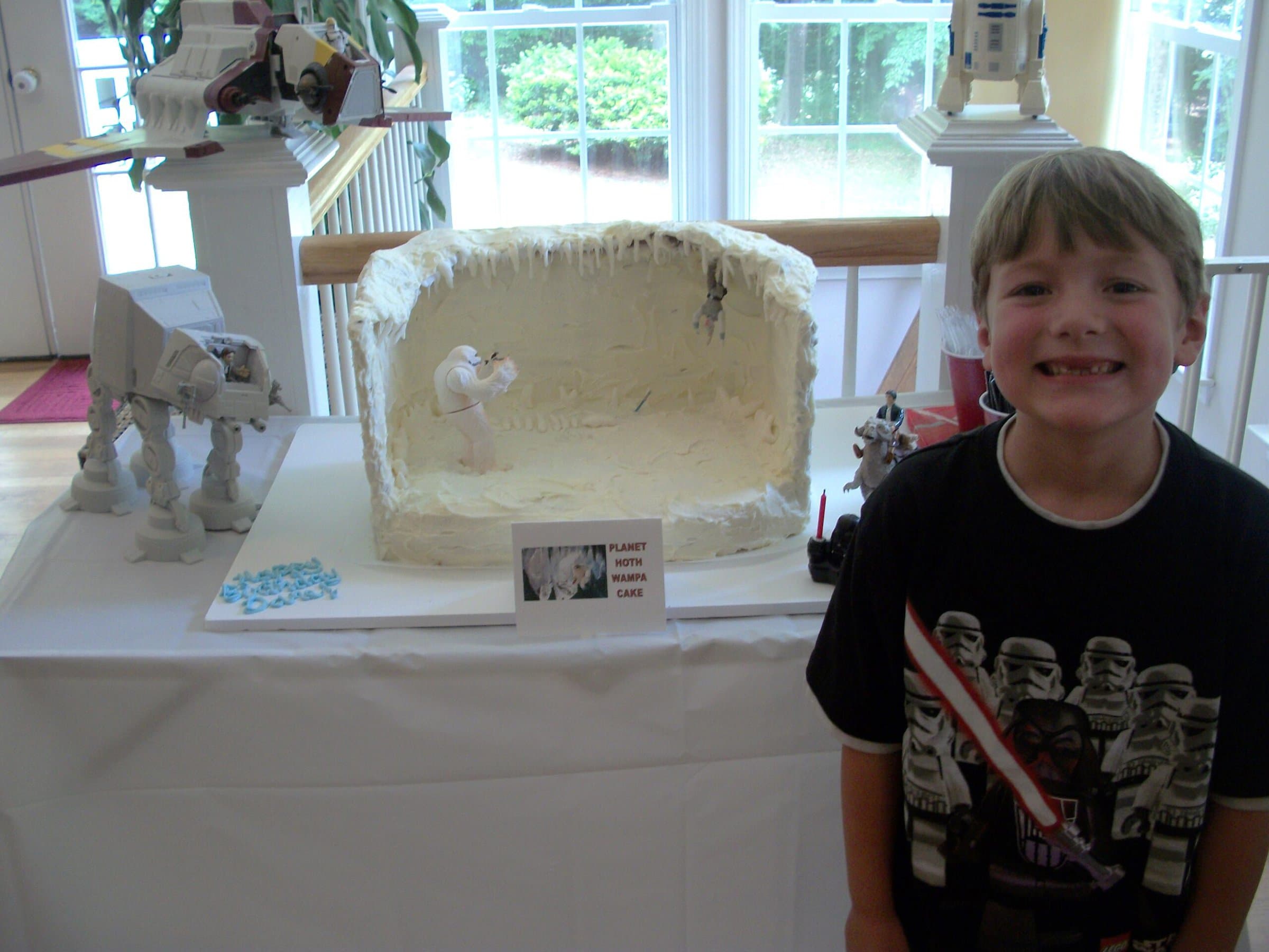 Boy With Star Wars Wampa Cake