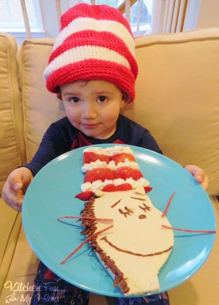 Boy with Dr. Seuss Cat in the Hat Breakfast