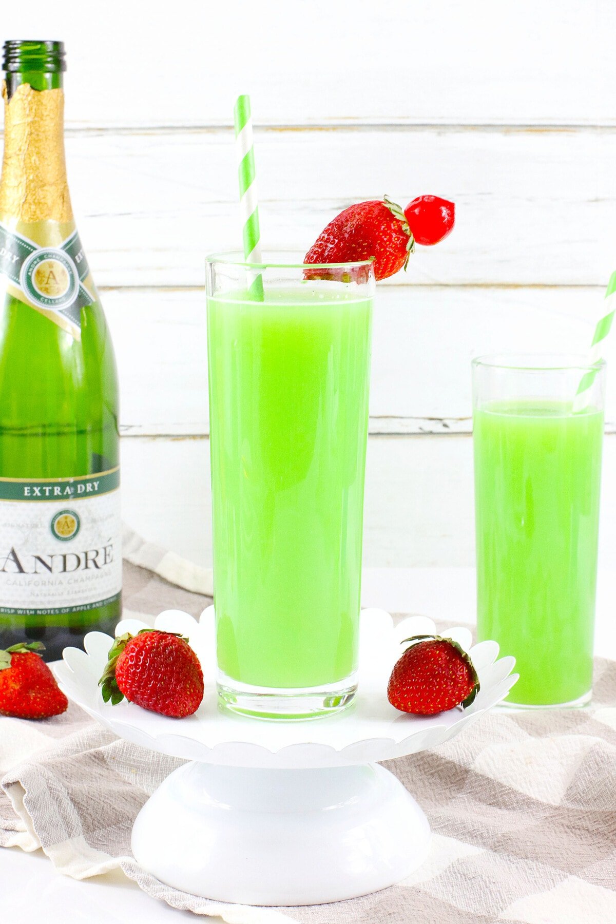 Green Mimosa in glasses.