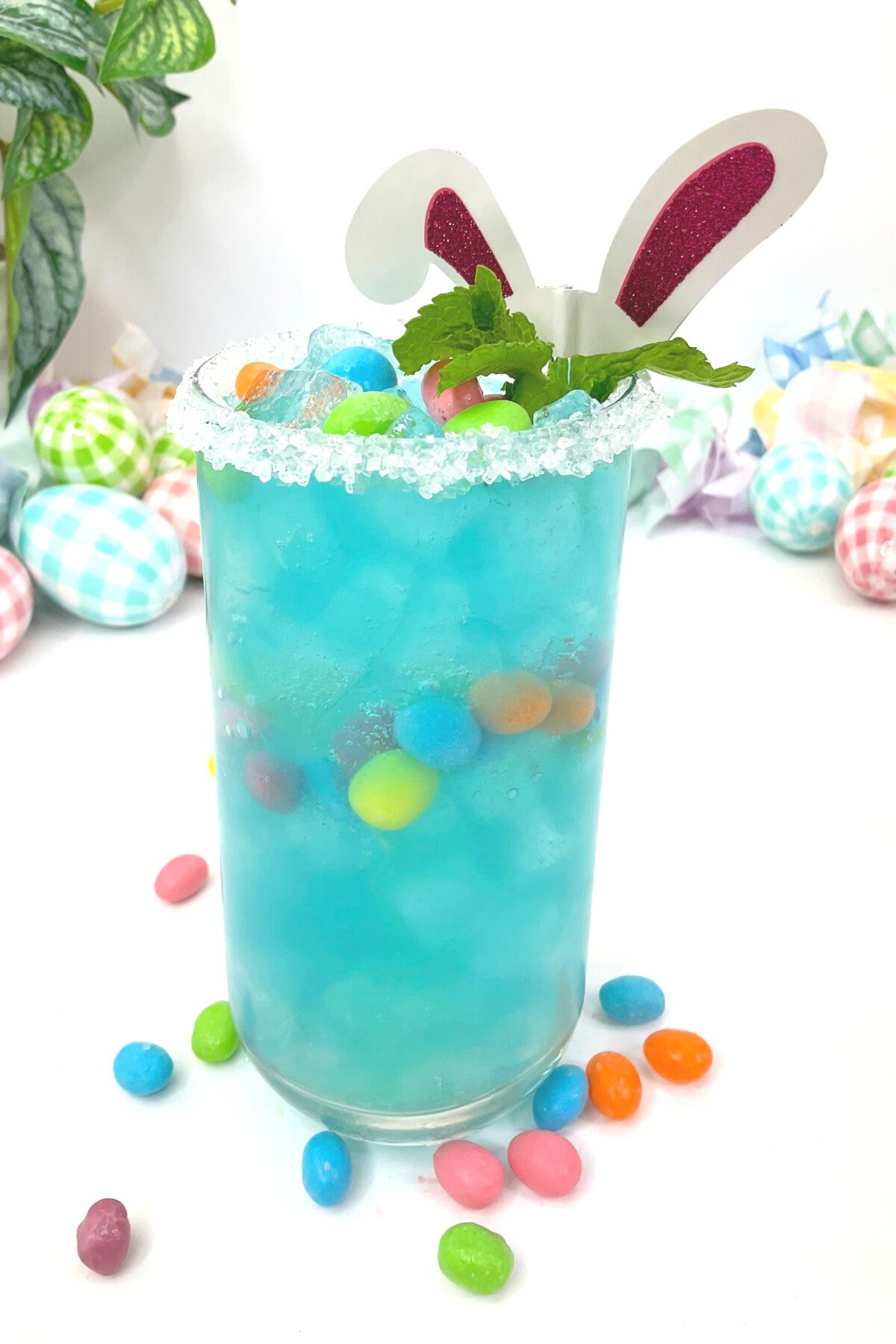 Jelly Bean Cocktail on a white table.