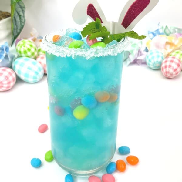 Jelly Bean Cocktail on a white table.