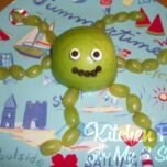 Octopus Apple Fruit Snack on a colorful plate