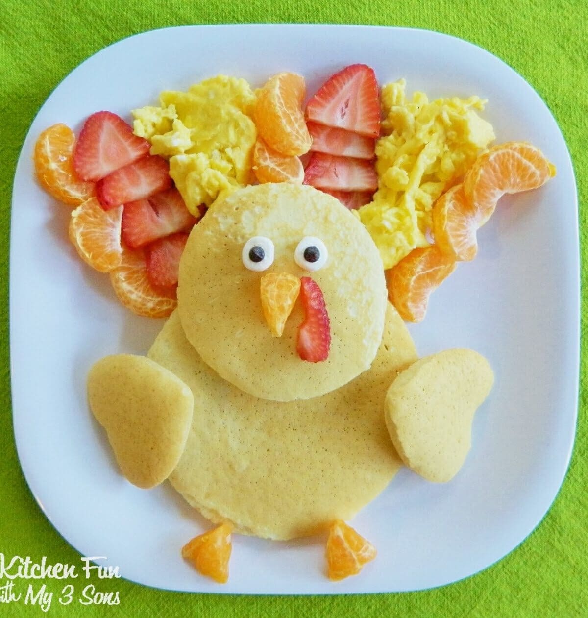 Thanksgiving Turkey Pancakes Breakfast for kids