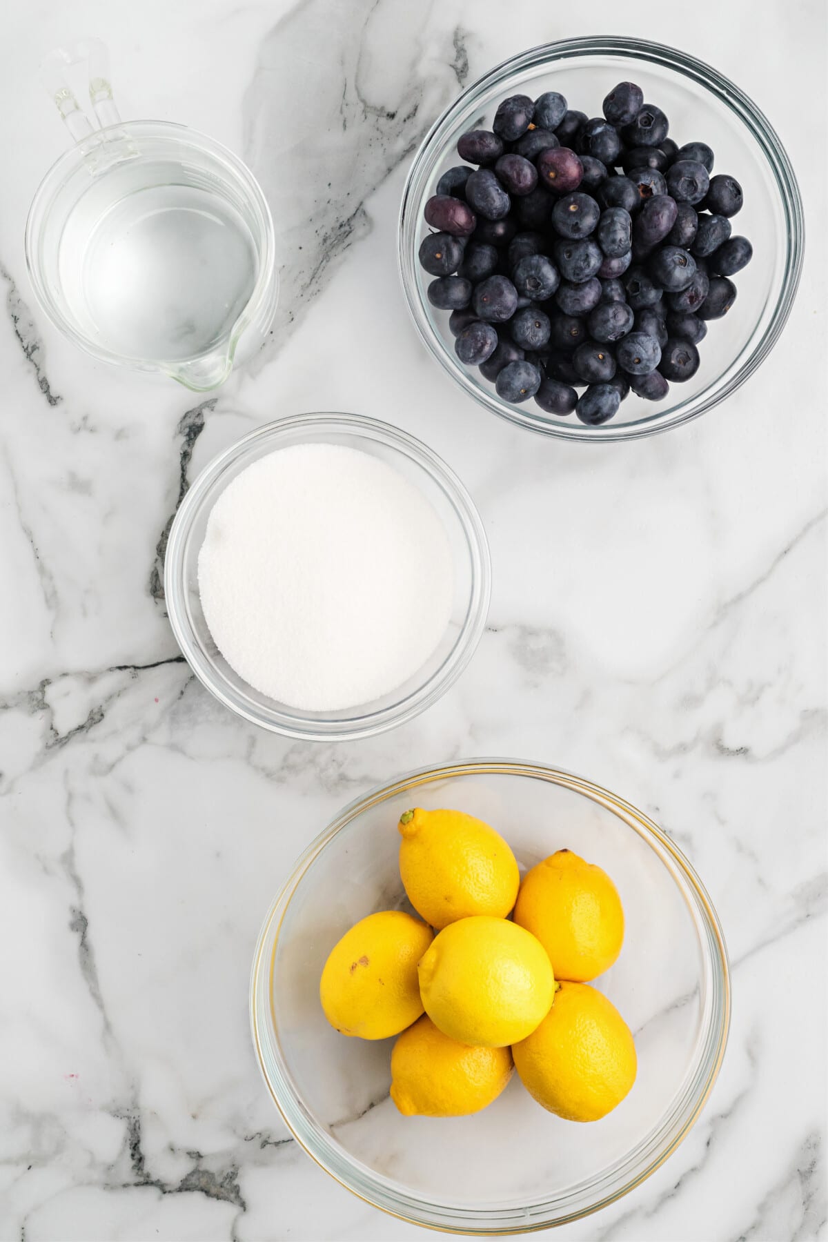 ingredients needed to make blueberry lemonade