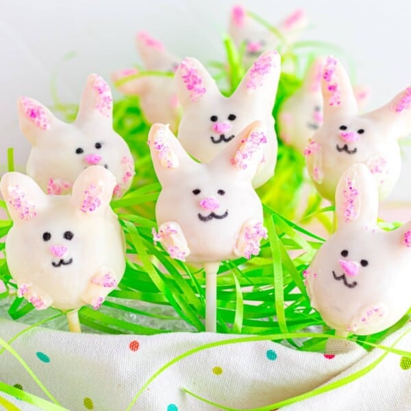 A basket full of Easter Cake Pops.