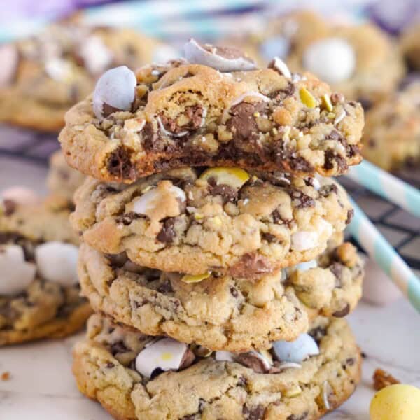 A stack of Cadbury Egg Cookies