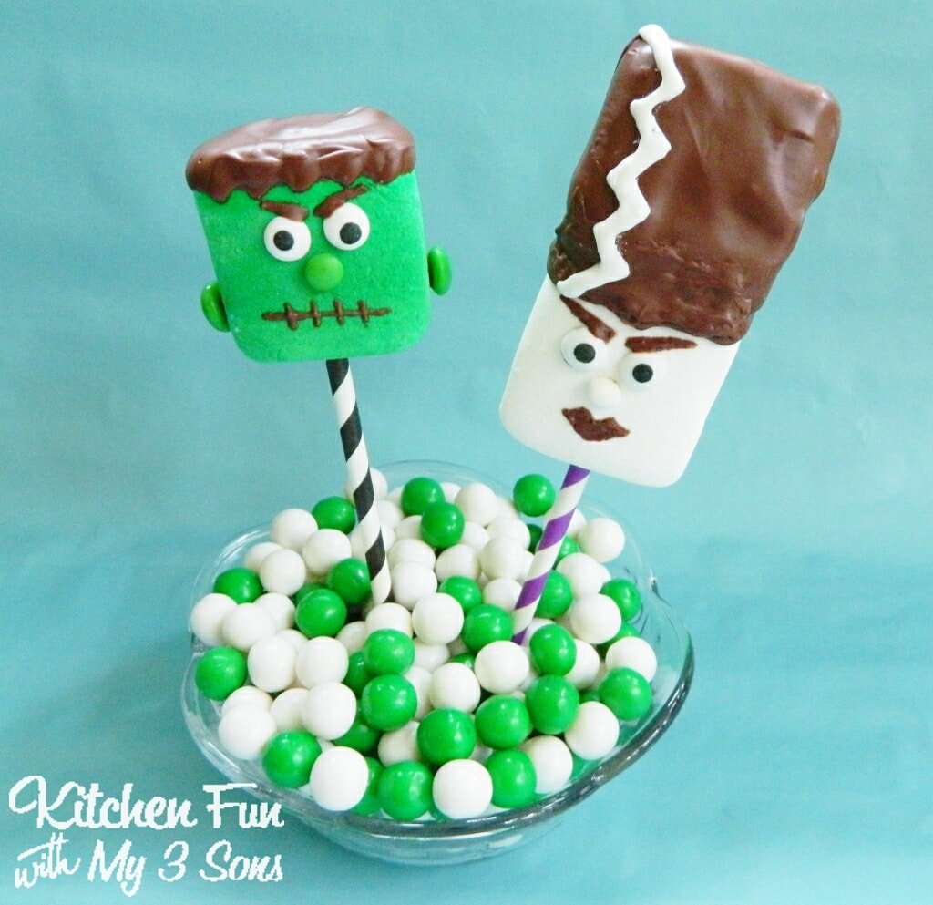 Frankenstein and his bride Marshmallow Pops