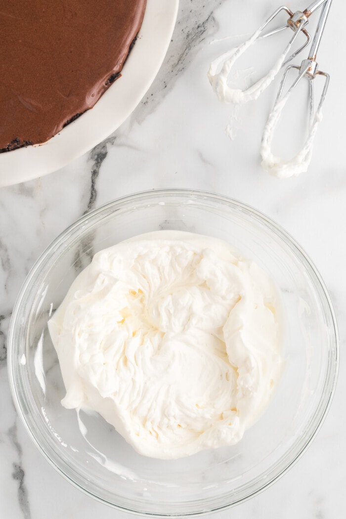 Homemade whipped topping in a bowl