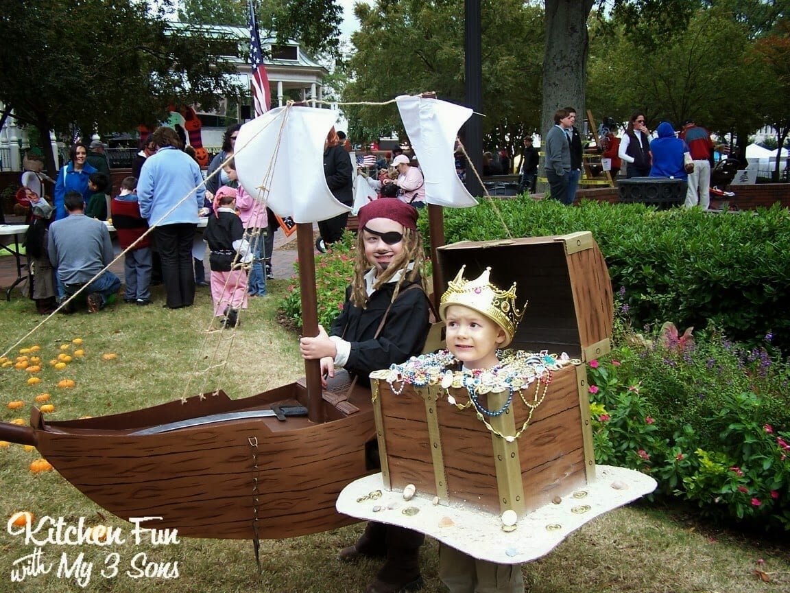 Pirate Boat and Treasure Chest costumes