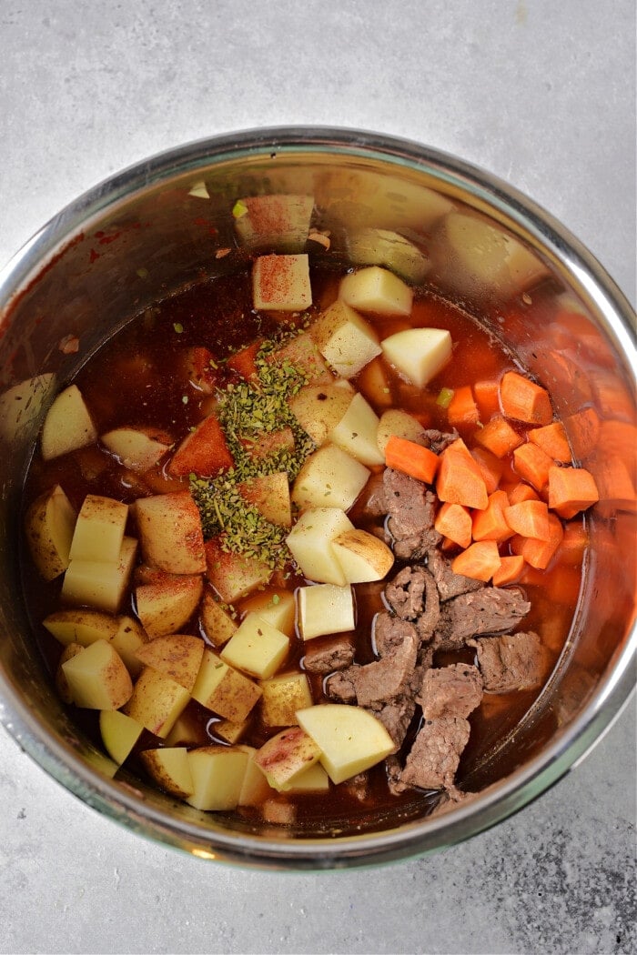 vegetables and beef in instant pot