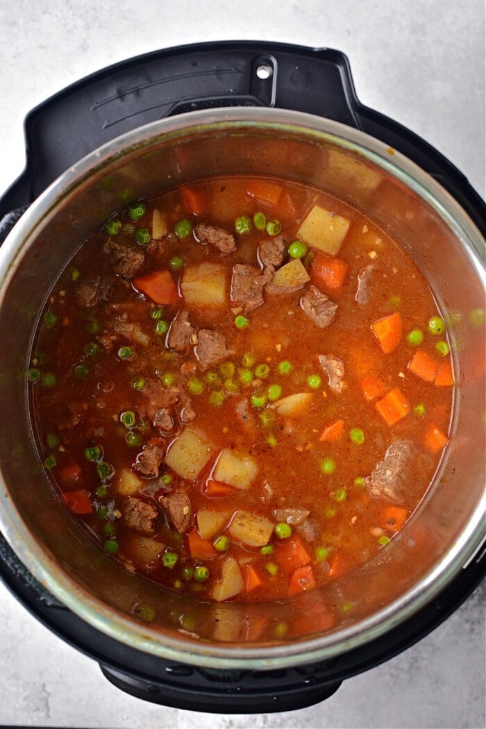 peas in beef stew in instant pot