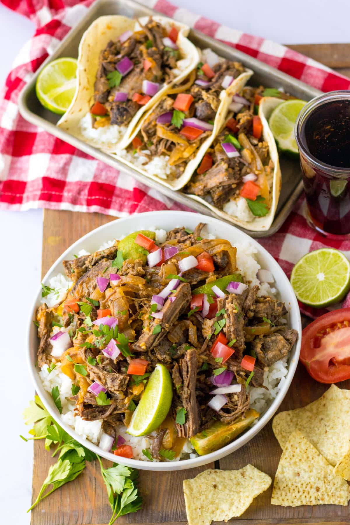 Slow Cooker Barbacoa in the form of tacos.