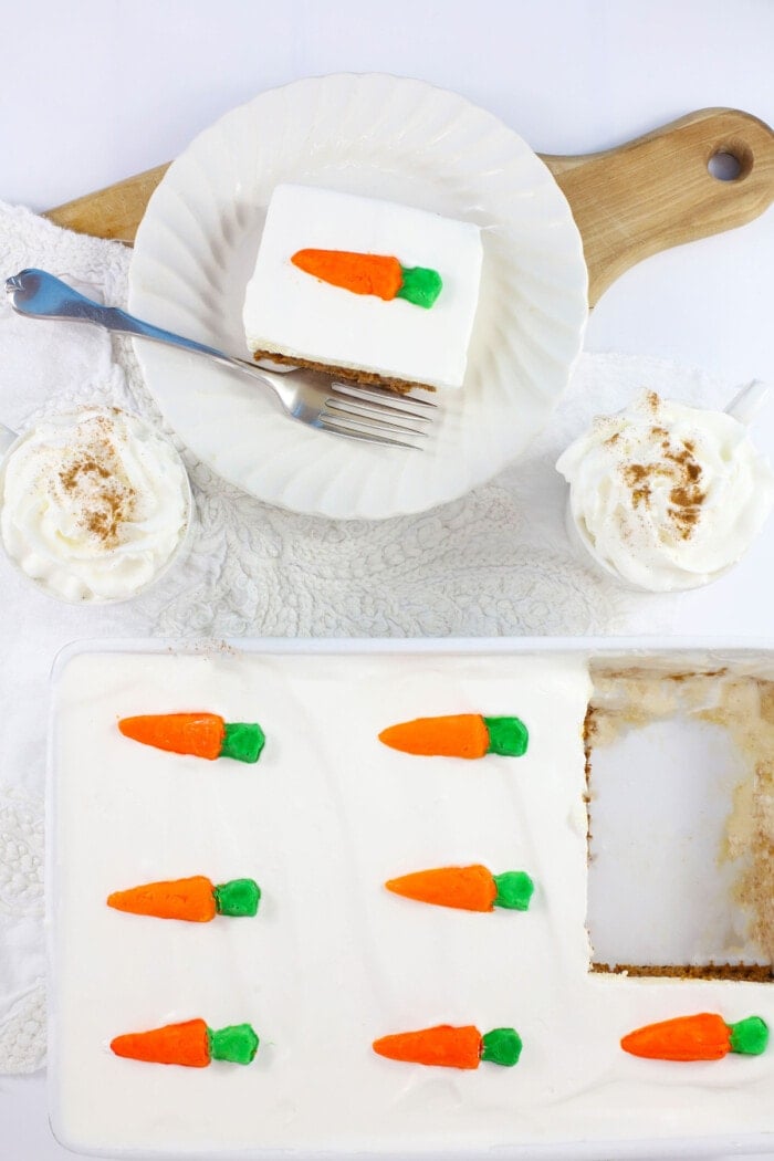 top view of carrot cake ice cream cake
