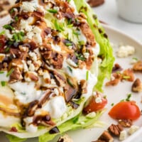 Close up of a wedge salad