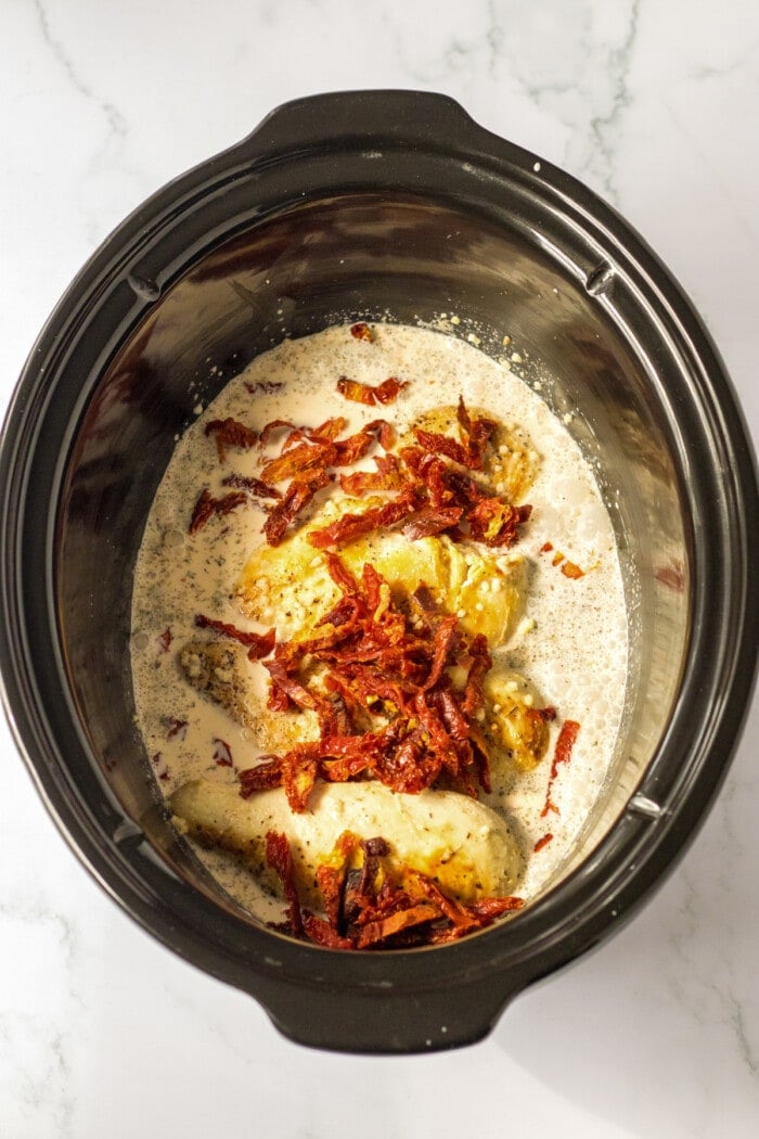 crockpot marry me chicken with sun dried tomatoes