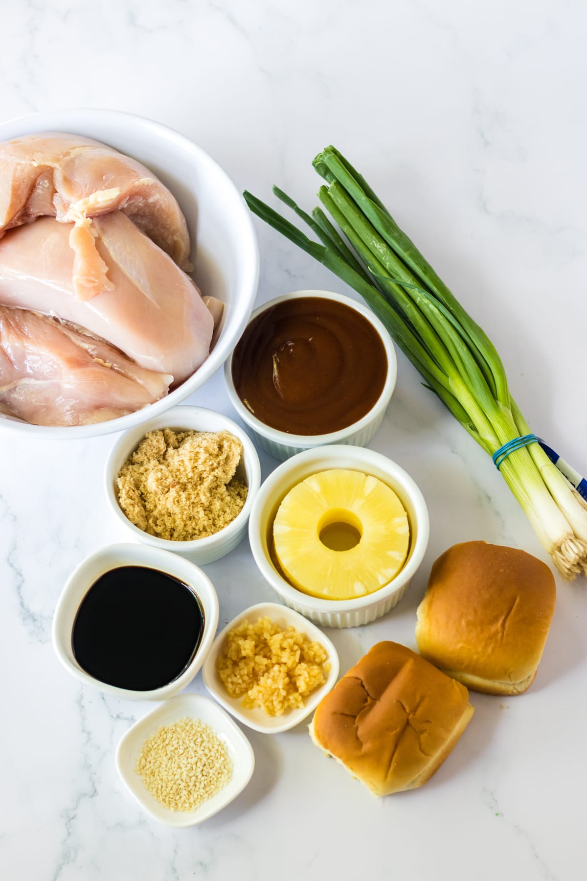 ingredients to make hawaiian chicken sliders