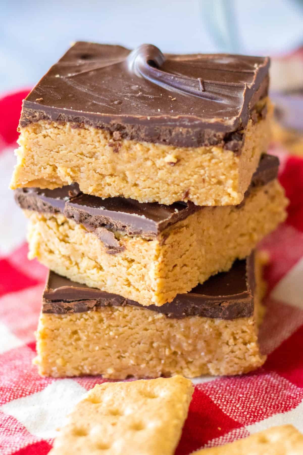 Lunch Lady Peanut Butter Bars stacked