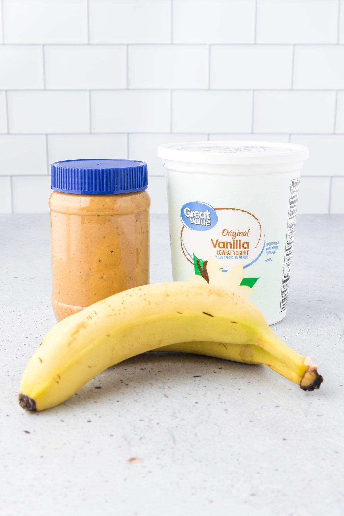Banana, Peanut Butter and Yogurt ingredients