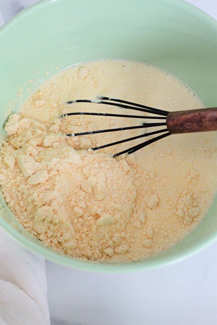 jiffy cornbread mix in a bowl