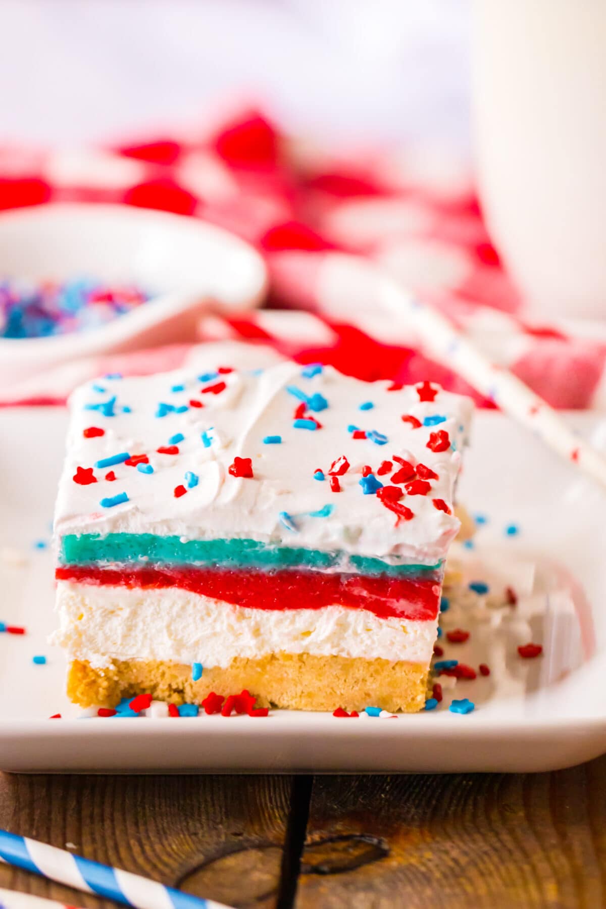 Red White and Blue Lush on a plate