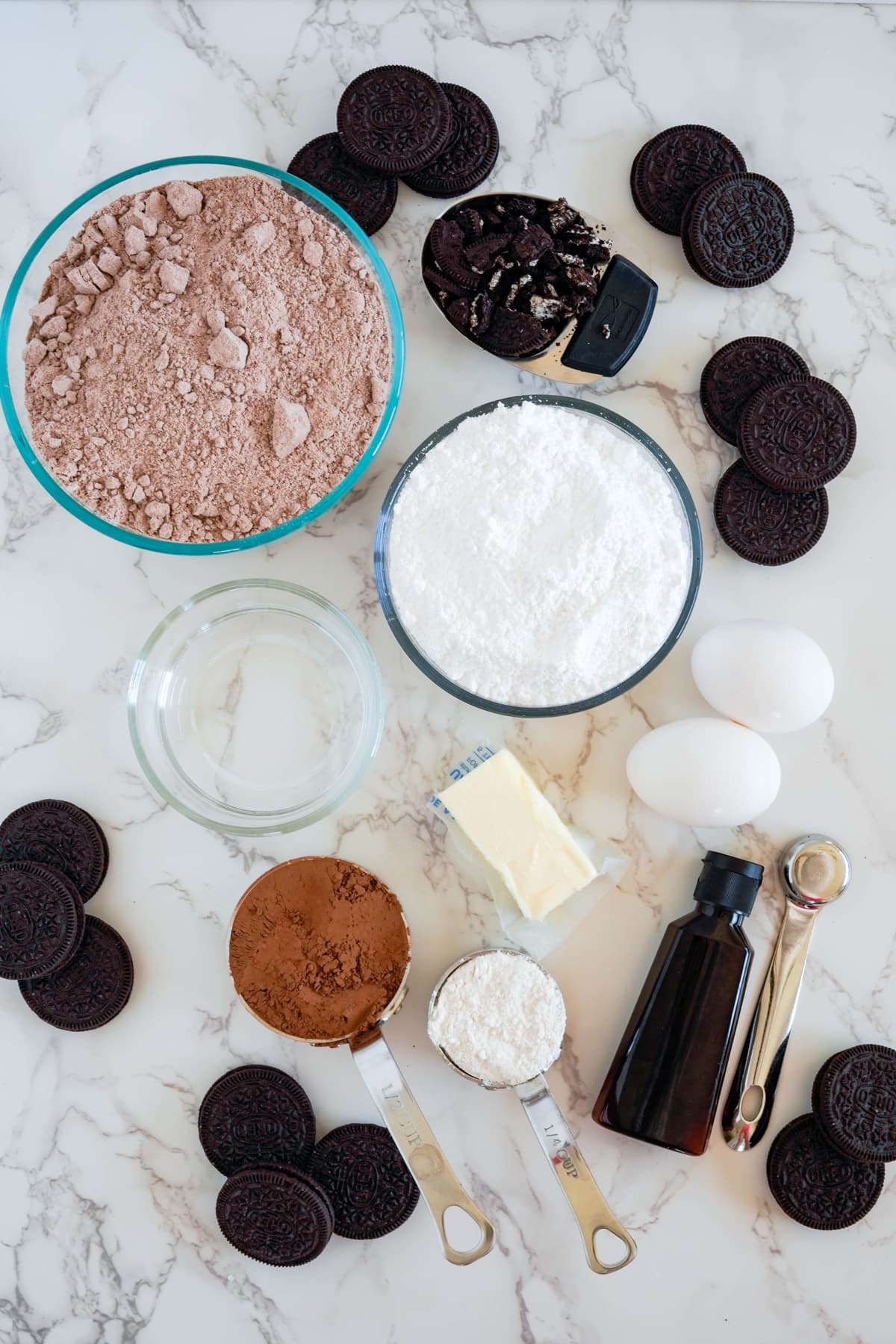 ingredients needed to make oreo stuffed cookies