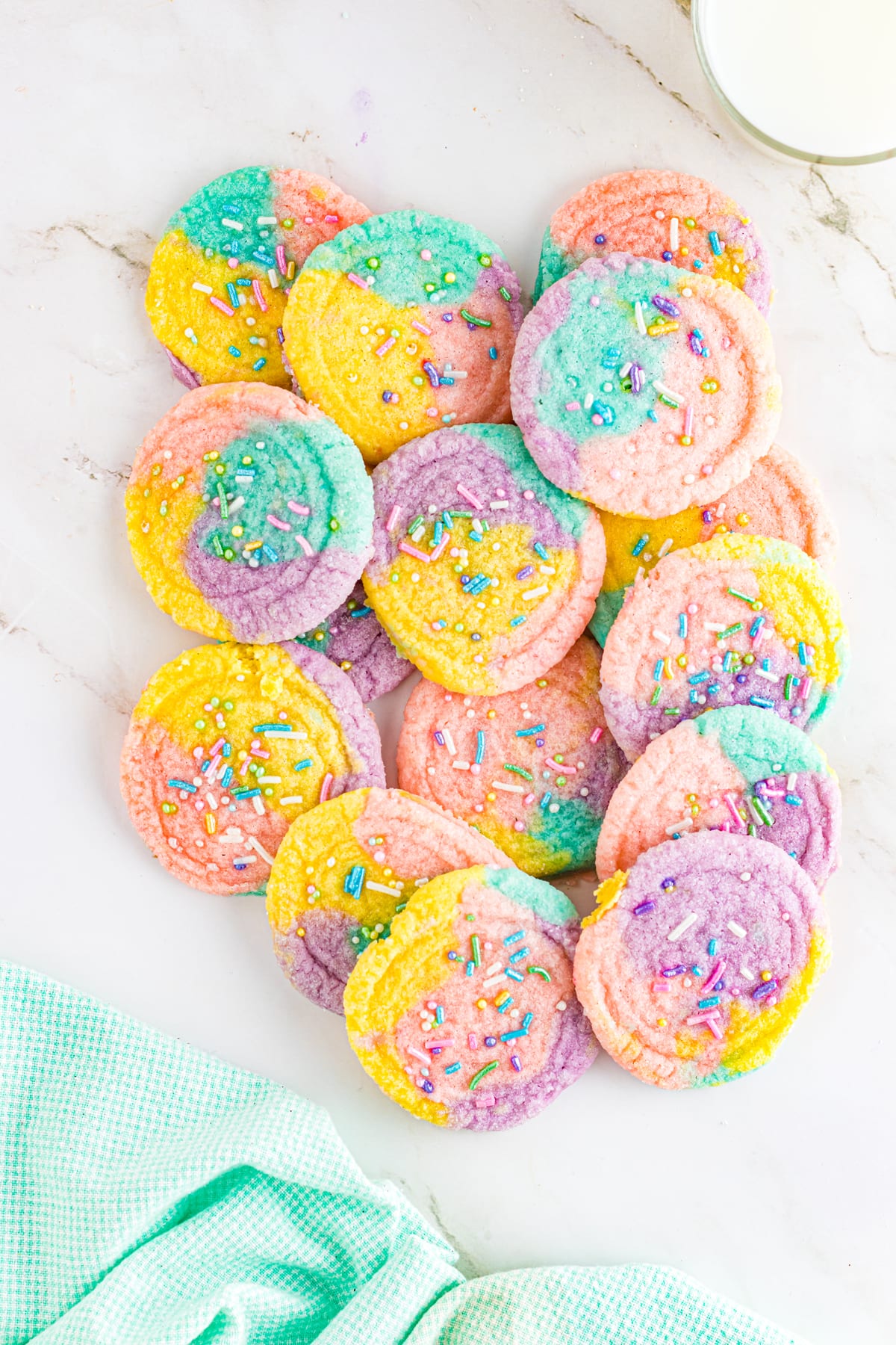 unicorn cookies in a pile