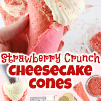 Strawberry Crunch Cheesecake Cones pin