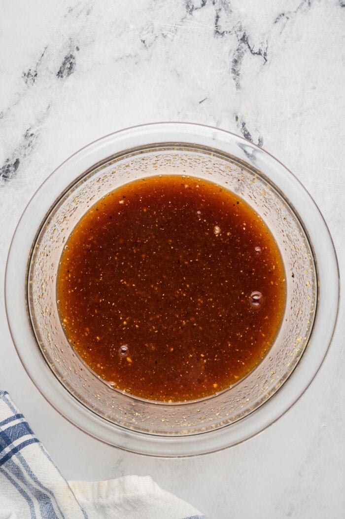 Sweet and sour sauce in a small dish