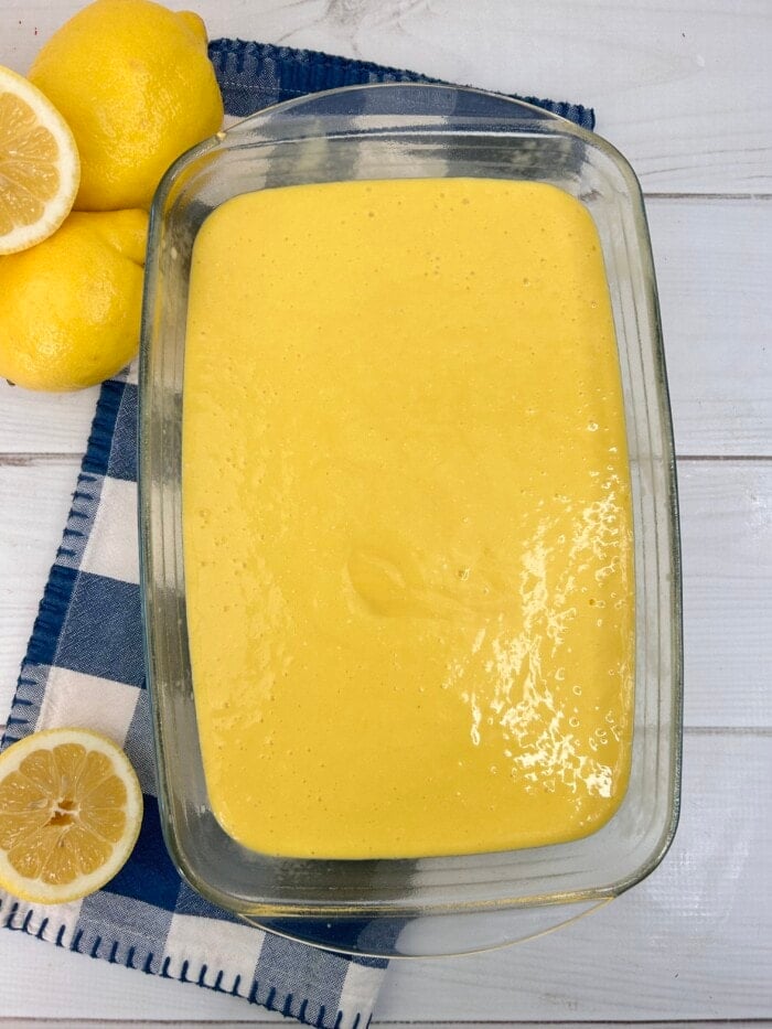 lemon pudding in a pan