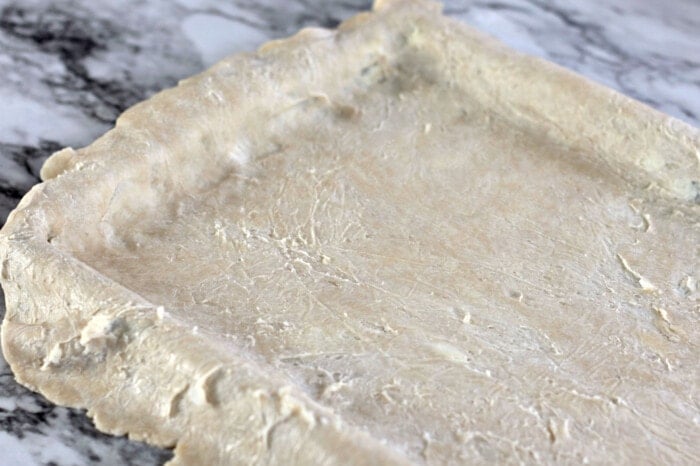 pie dough in the pan