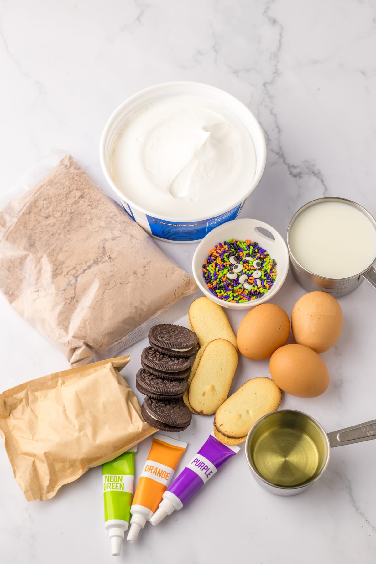 ingredients needed to make graveyard pudding