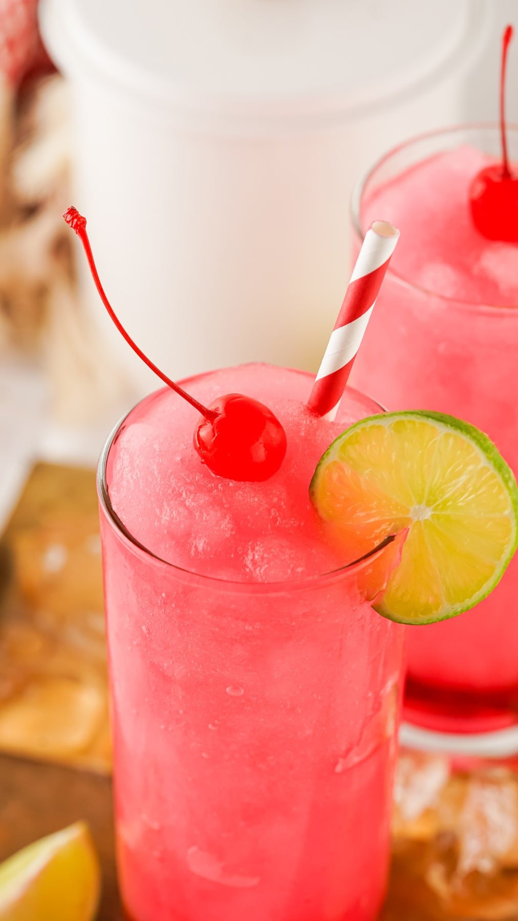 Overhead view of two dirty Shirley cocktails