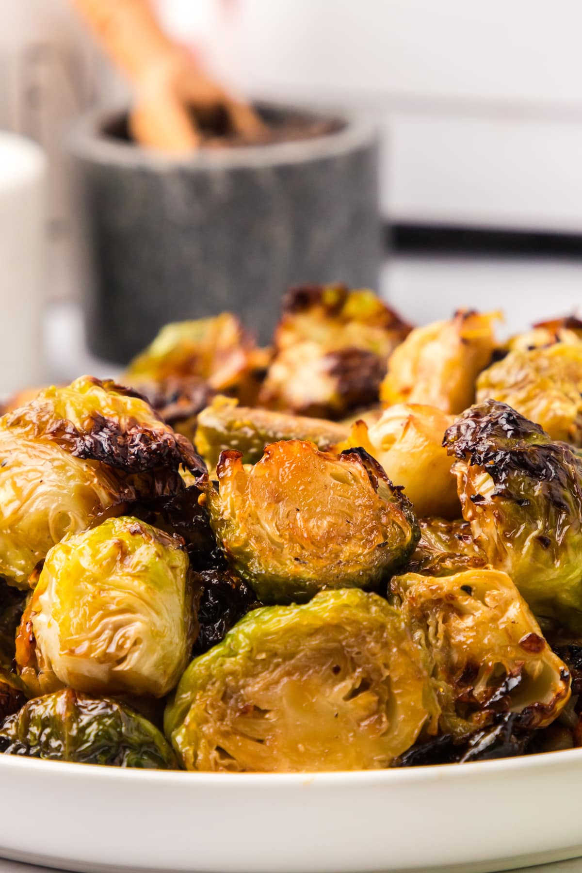 A bowl of air fryer brussels sprouts