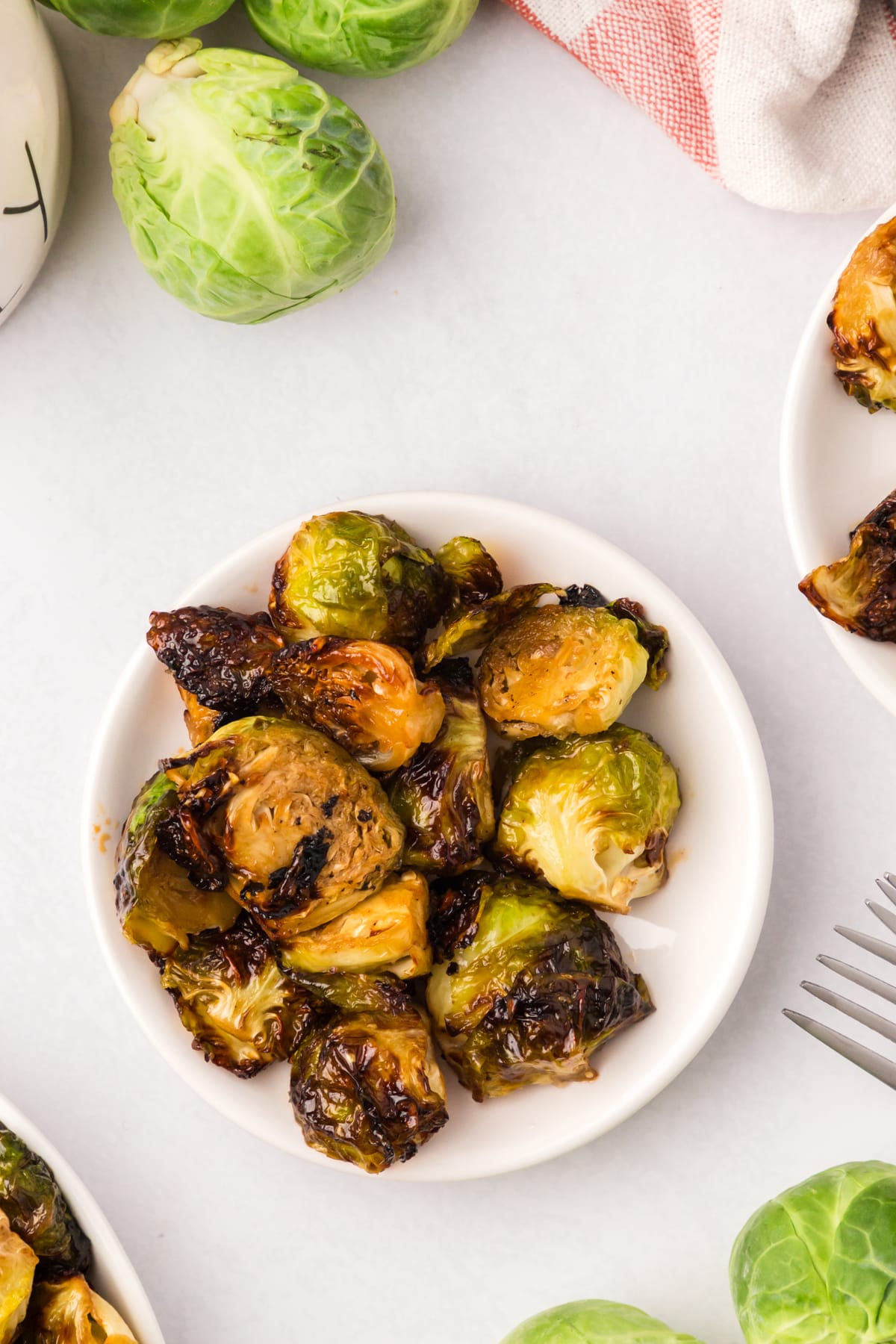 A bowl of balsamic brussels sprouts