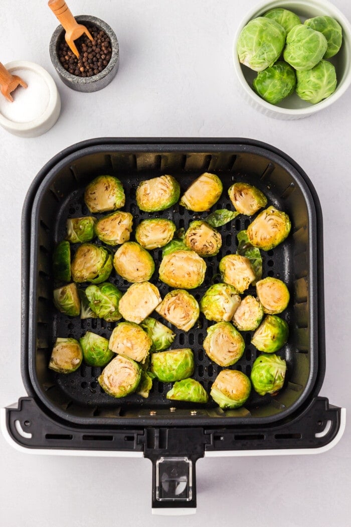 Seasoned brussels sprouts in the air fryer