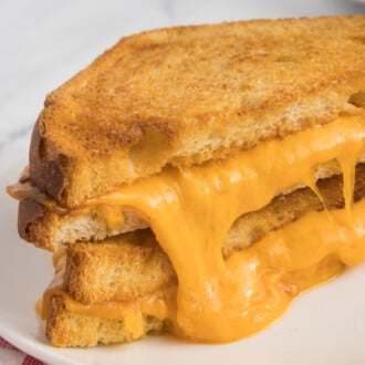 grilled cheese on white plate