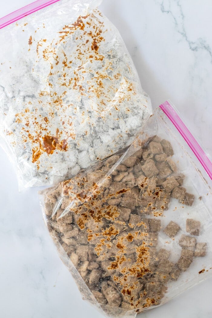 puppy chow in plastic bags
