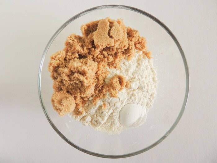 dry ingredients in a glass bowl