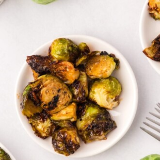 A bowl of balsamic brussels sprouts