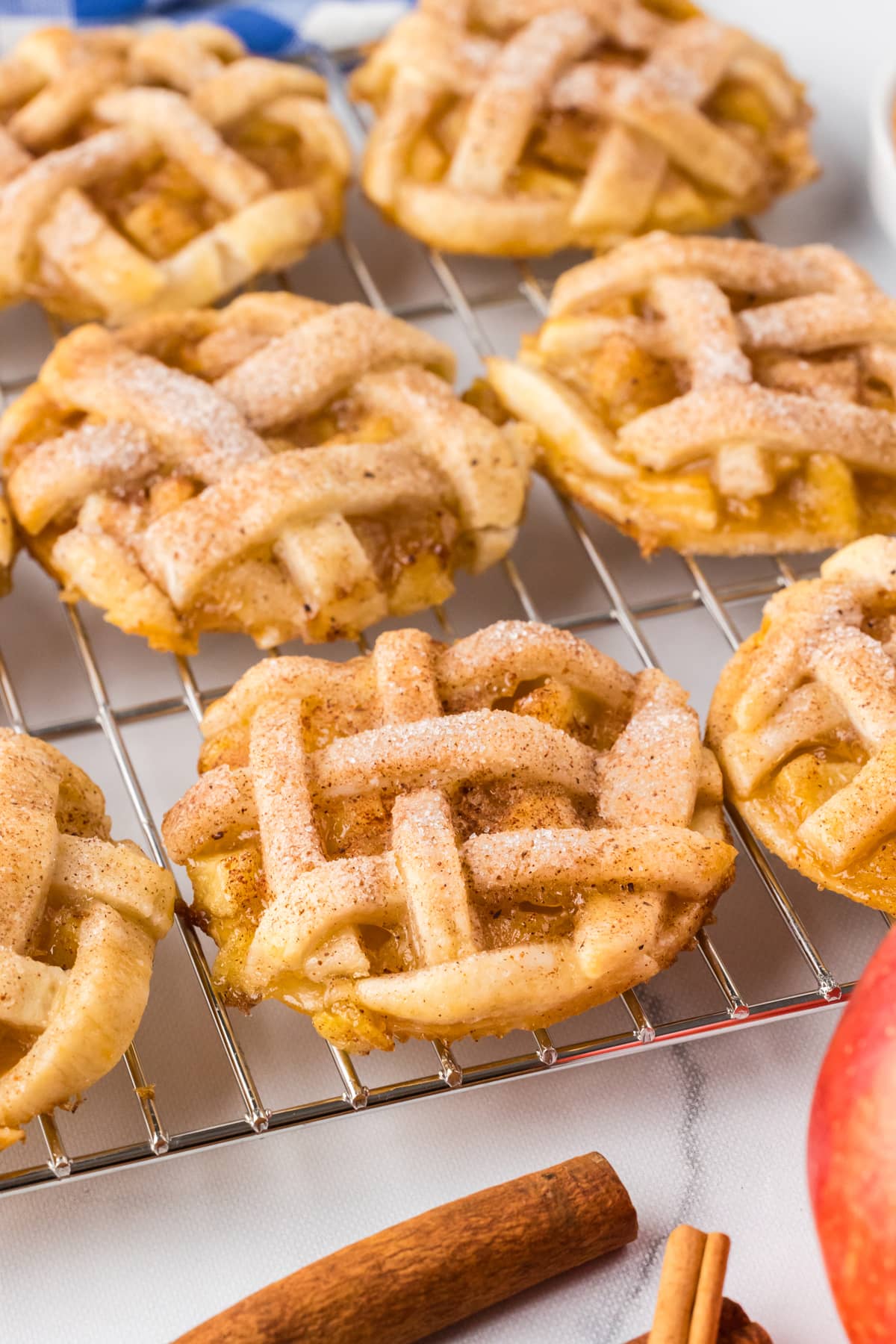 apple pie cookies on wire rack