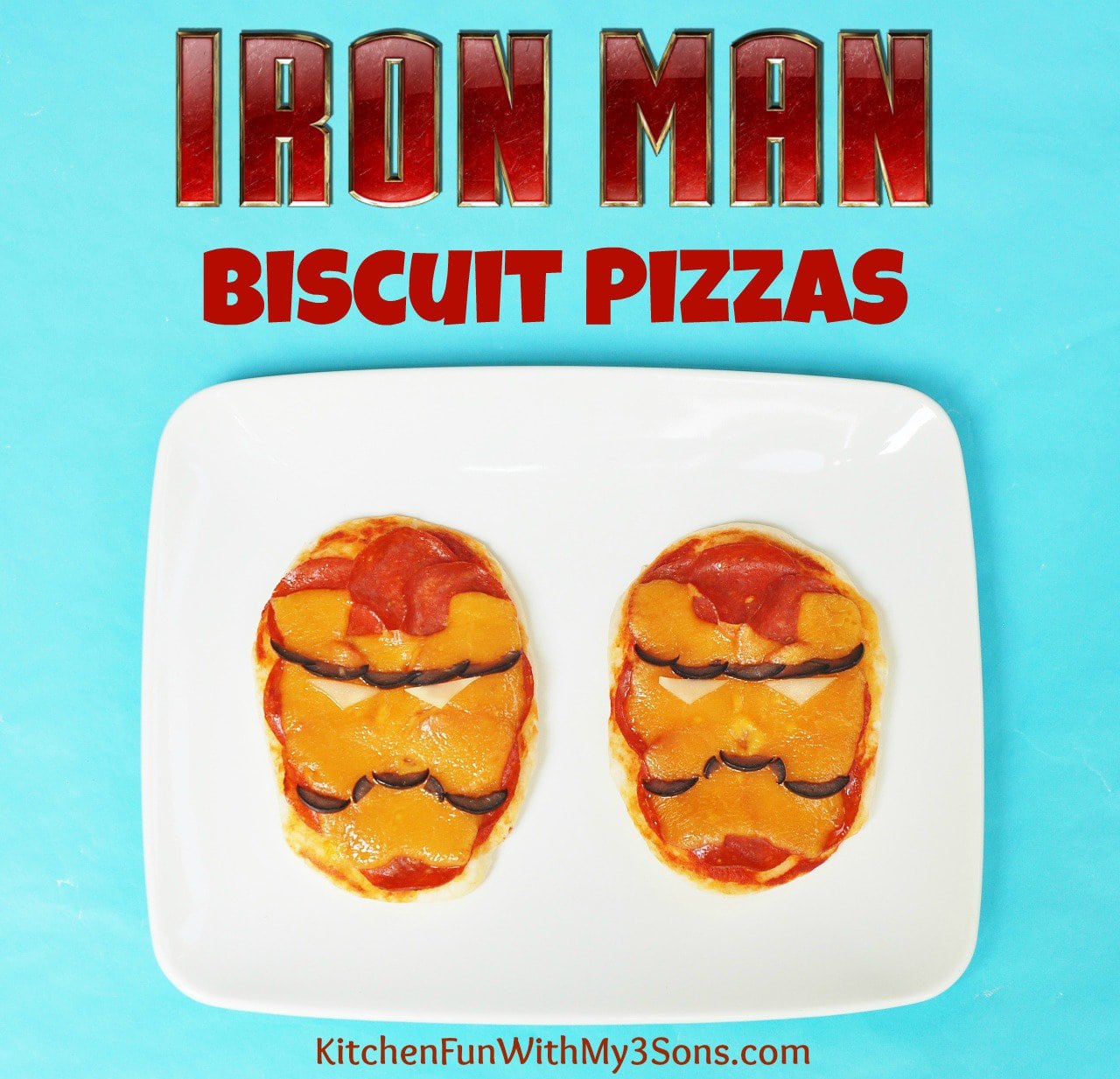 Iron man biscuit pizzas