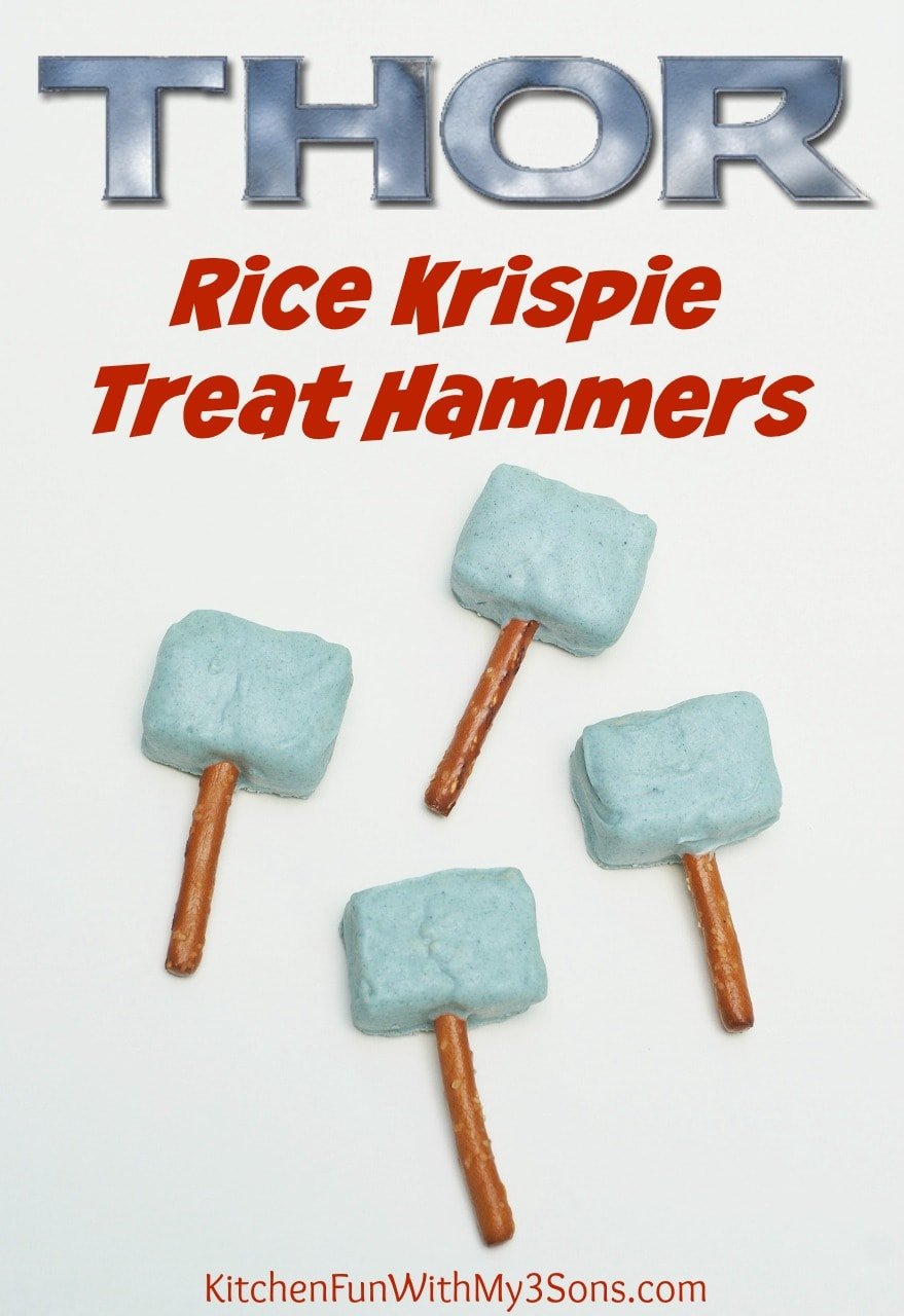Thor hammer rice krispie treats