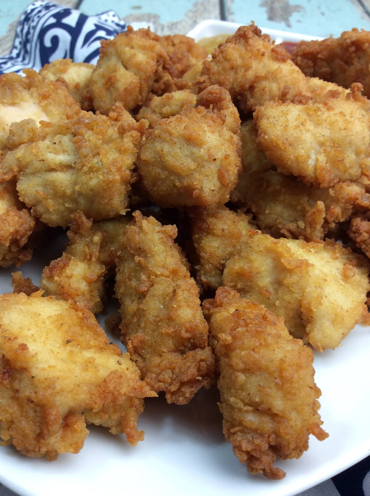 chicken fil a nuggets on white plate