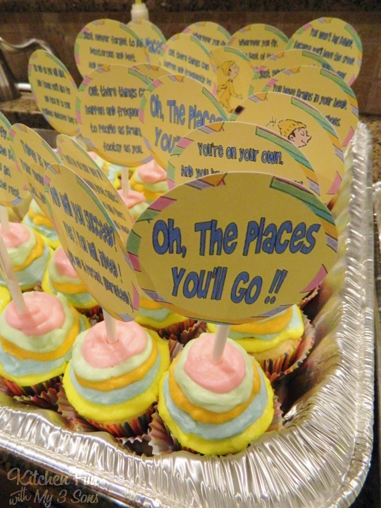 Dr. Seuss Oh the places you'll go cupcake toppers