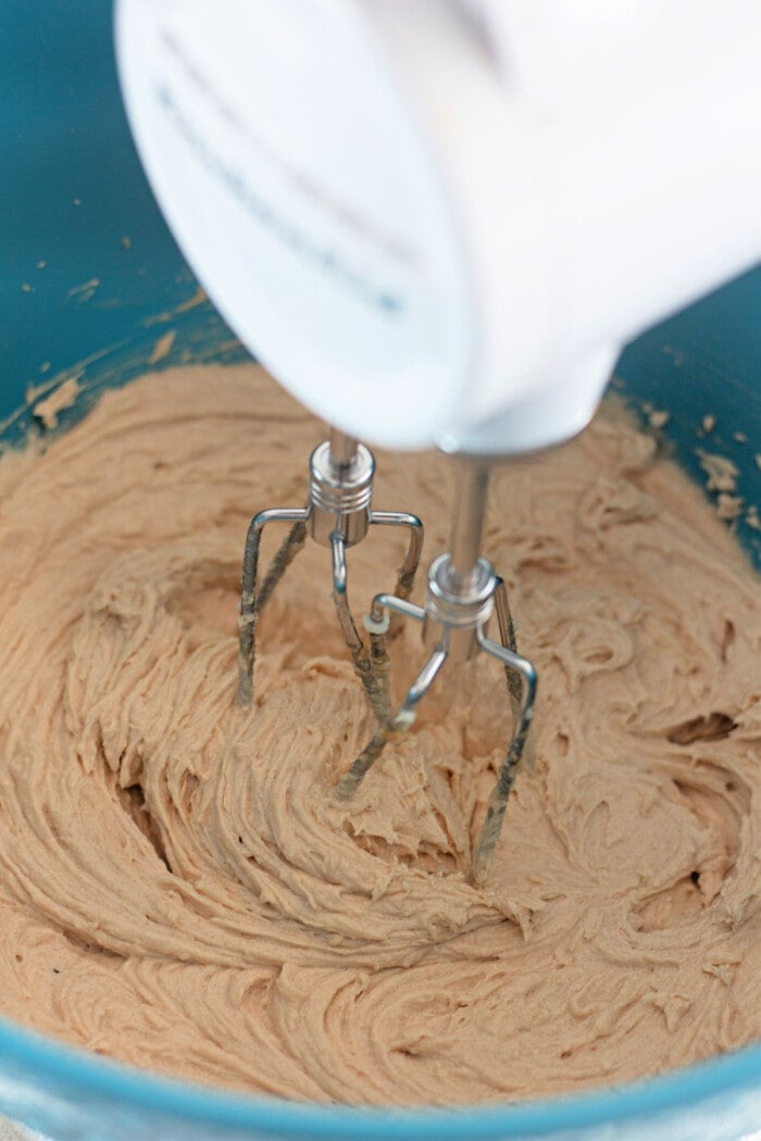 mixing the cookie dough