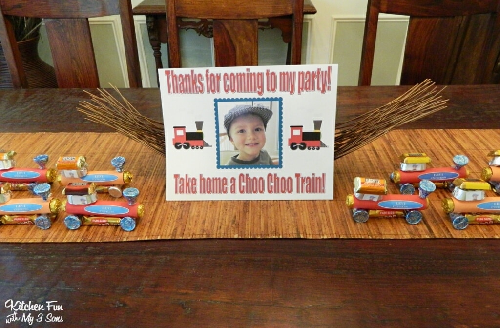 Hershey candy trains on a table