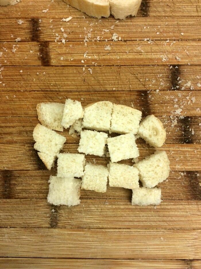 French bread cut into cubes