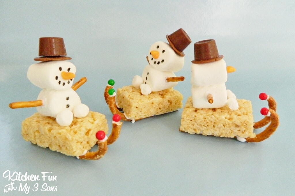 marshmallow snowman sleigh treats