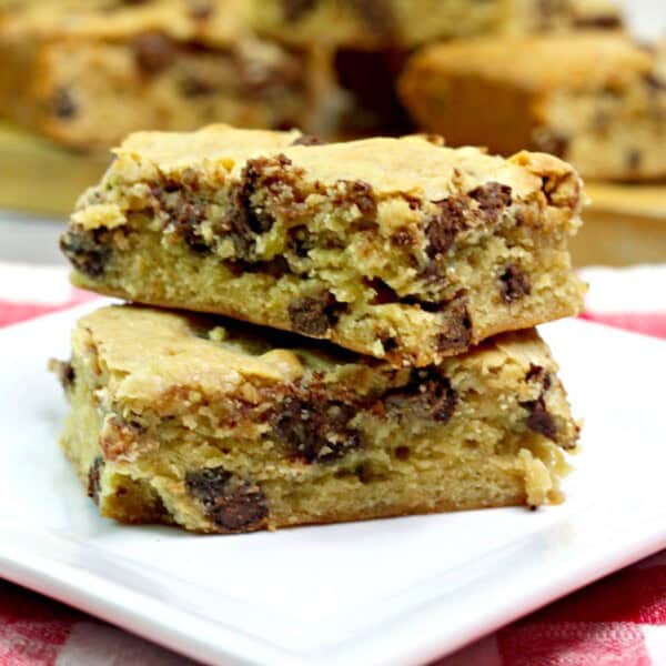 chunky monkey brownies on a plate