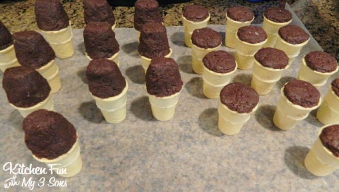 cake cones on a counter